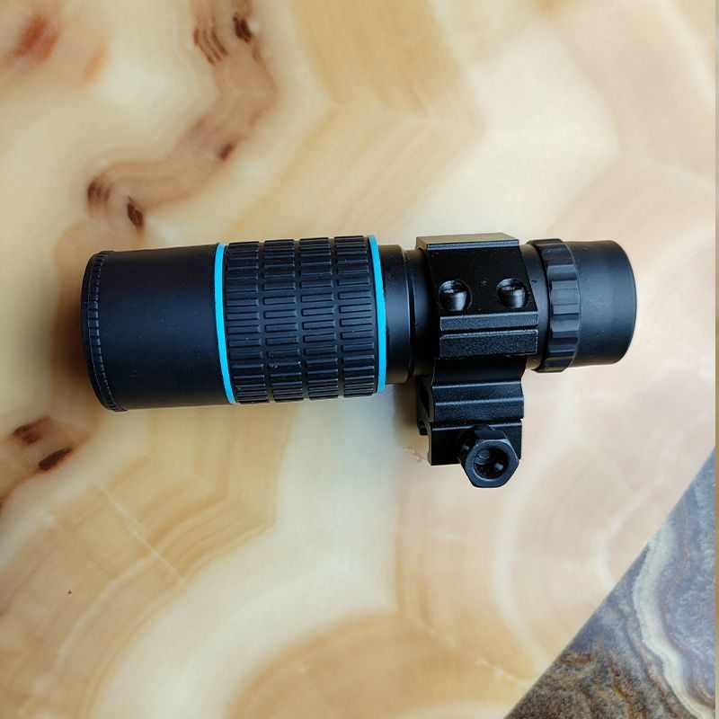 速发瞄准器弹弓专用带十字猫头鹰光学可调节导轨高清单筒10倍镜瞄