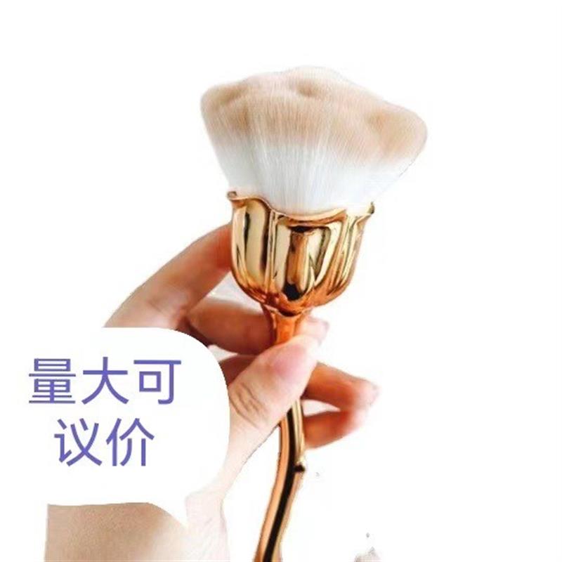 正品新品玫瑰花化妆刷 软毛一支装散粉刷腮红刷美妆工具厂家直销