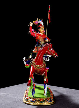 保真速发格萨尔王佛像纯铜彩w绘居家佛台供奉护法佛像藏传密宗佛