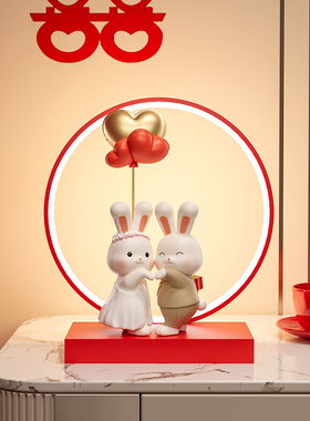 速发兔子结婚摆件新婚礼物婚新闺人蜜订送客厅家居装饰品乔迁新居