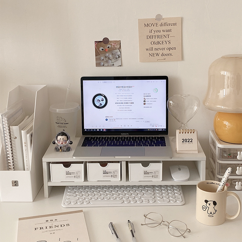 速发高脑增桌架电面收纳盒宿舍书桌办公工位神器桌上置物架