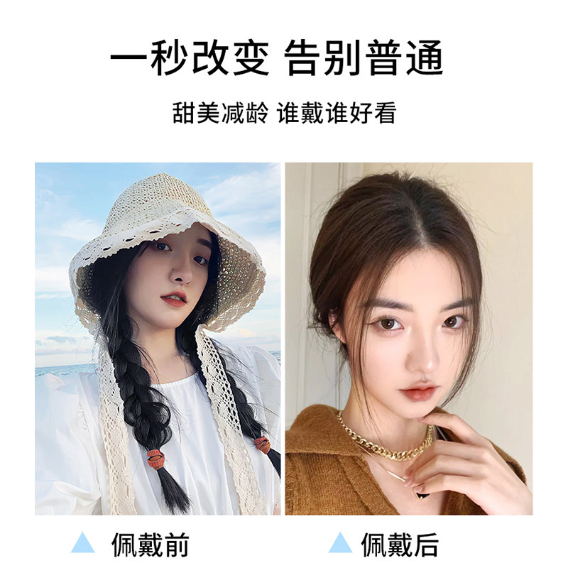 保真速发c假发辫子女高马尾俏皮可爱仿真双马尾网红辣妹麻花辫自