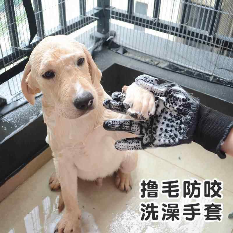 速发洗澡手套猫咪防抓专用撸毛刷子大狗金毛泰迪按摩搓澡神器