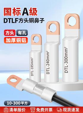 国标方头DTLF铜铝线鼻子过渡连接头空开断路器接线端子10-300平方