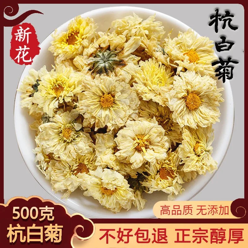 菊花茶杭白菊500g正品桐乡杭白菊散装杭菊杭州白菊花贡菊黄菊新花-封面