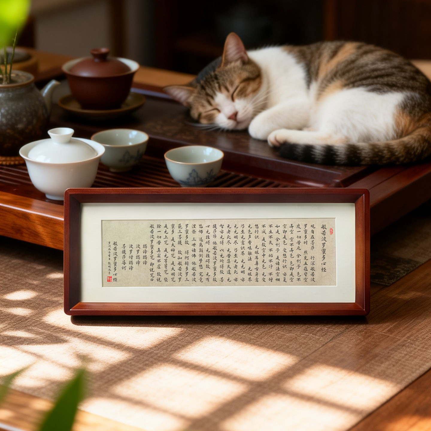 心经字画真迹手写横版书法摆件抄经卷轴般若波罗蜜多心经作品宣纸