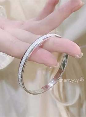 林钰银饰足银99仿真纯银手镯女实心镯子开口手环情人七夕礼物