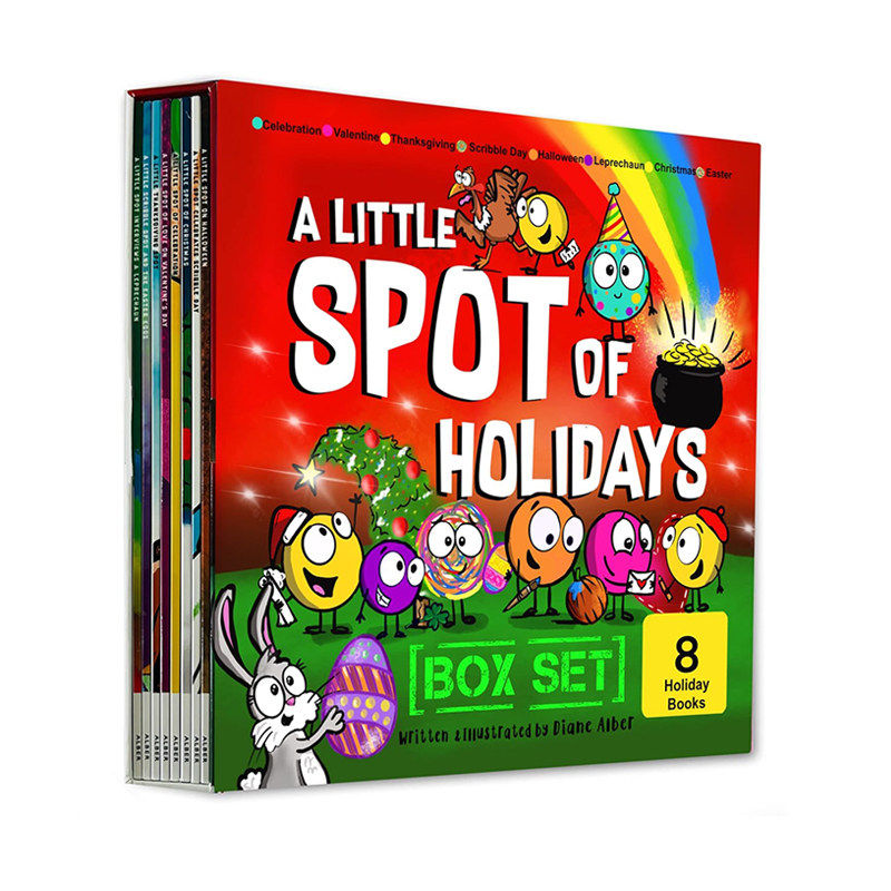 英文原版 豆豆家族的魔法情商课 A Little SPOT of Holidays 一点点假期 8册盒装 儿童启蒙绘本 圣诞节新年节日礼品故事书