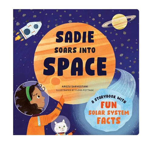 英文原版 Sadie Soars into Space 纸板书 太阳系恒星 宇宙太空知识类绘本 儿童STEM认知启蒙图画书