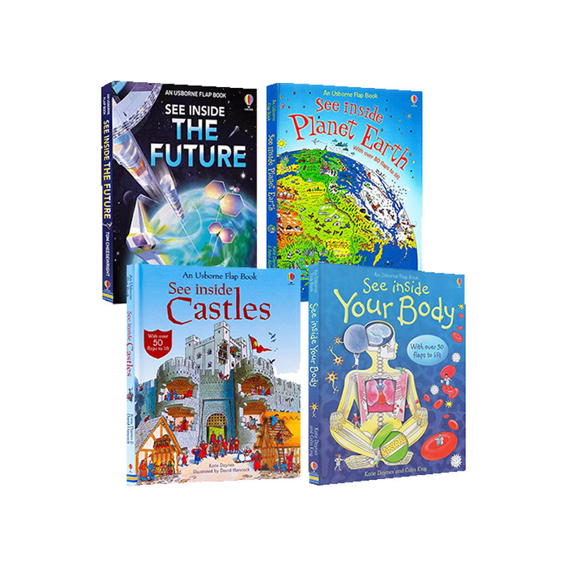 英文原版 Usborne See Inside 偷偷看看里面系列 自然科学 4册 揭秘百科精装纸板翻翻书 尤斯伯恩 儿童科普认知绘本 知识类读物