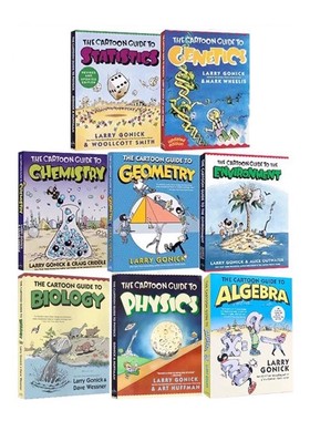 爆笑科学漫画英文原版8册 The Cartoon Guide to Genetics/Statistics/Biology 课外趣味英语科普书