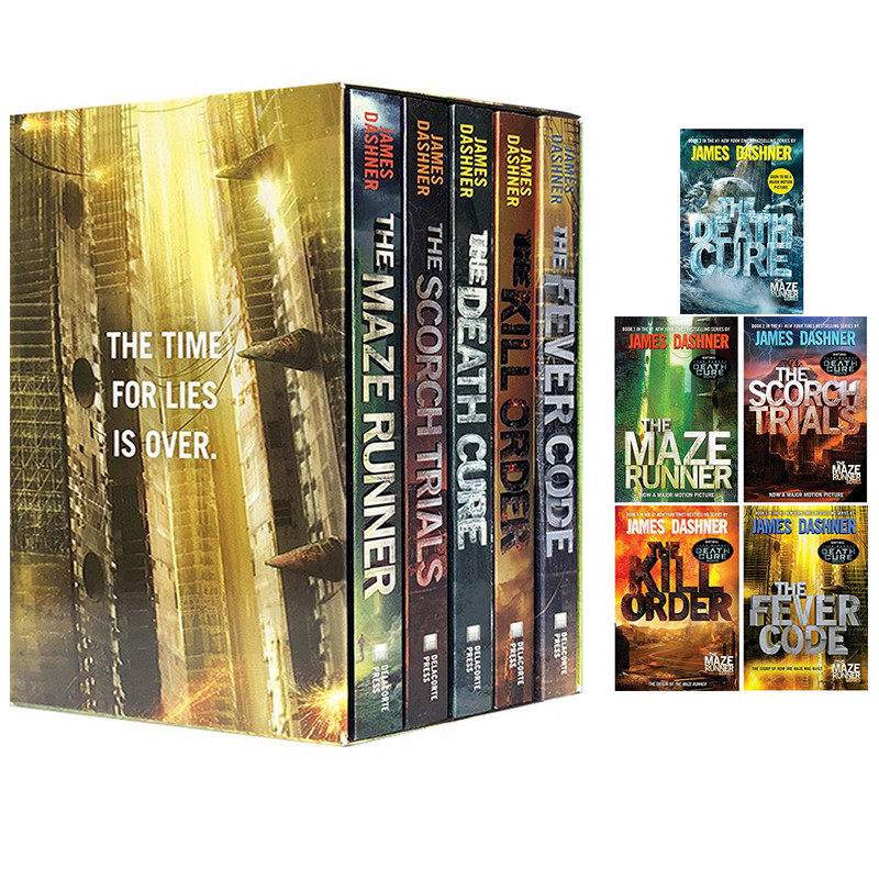 英文原版 the maze runner series 移动迷宫 5册盒装  烧痕审判 死亡