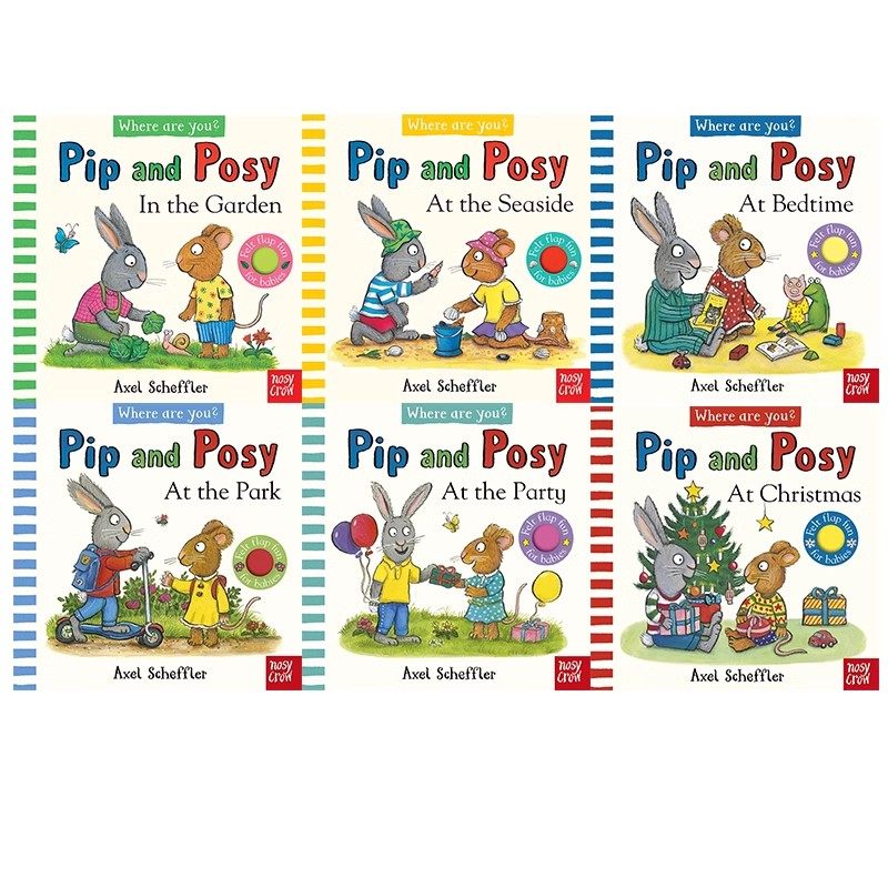 预售 英文原版 Pip and Posy Where Are You 系列 6册 波西和皮普 纸板翻翻书 圣诞节 Nosy Crow