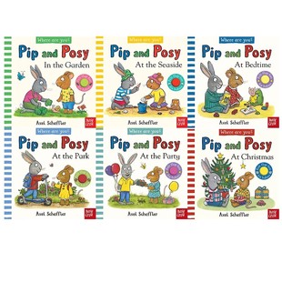 Posy You 英文原版 and 圣诞节 Crow 预售 纸板翻翻书 Where Pip 6册 系列 Are Nosy 波西和皮普