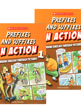 前缀和后缀 学乐出品 Scholastic In Action Prefixes and Suffixes 画里画外轻松学英语 2册漫画版图解英语 英文原版
