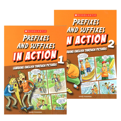 前缀和后缀 学乐出品 Scholastic In Action Prefixes and Suffixes 画里画外轻松学英语 2册漫画版图解英语 英文原版