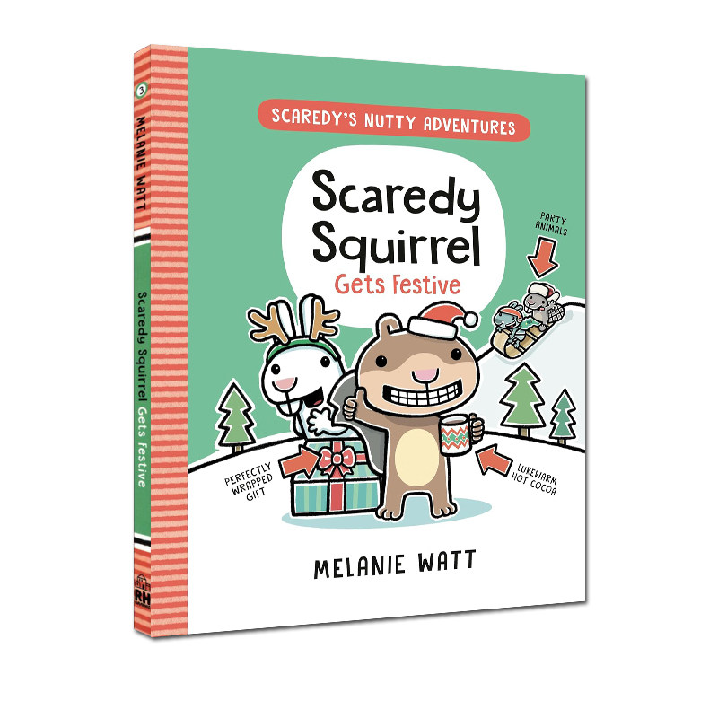 英文原版 Scaredy's Nutty Adventures #3：Scaredy Squirrel Gets Festive 松鼠斯卡迪 全彩漫画绘本 冒险图画故事书 24新品