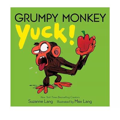 英文原版 Grumpy Monkey Yuck! 暴躁猴不喜欢吃的食物 纸板书 幼儿情绪管理绘本 儿童故事图画 英语启蒙 Suzanne Lang