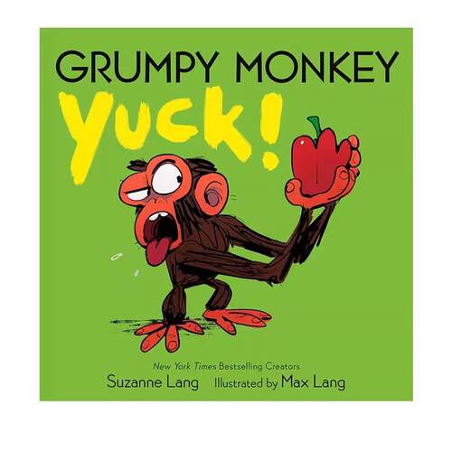 英文原版 Grumpy Monkey Yuck! 暴躁猴不喜欢吃的食物 纸板书 幼儿情绪管理绘本 儿童故事图画 英语启蒙 Suzanne Lang