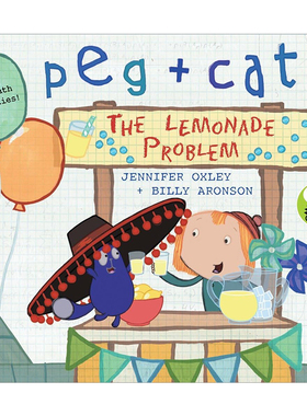 英文原版 Peg + Cat: The Lemonade Problem 柠檬水问题 Jennifer Oxley and Billy Aronson Candlewick出版社