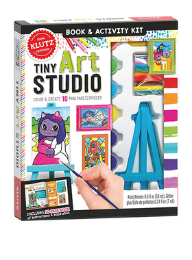 英文原版 Klutz Tiny Art Studio 儿童创意涂色绘画书 STEAM体系 儿童益智艺术书 含材料包