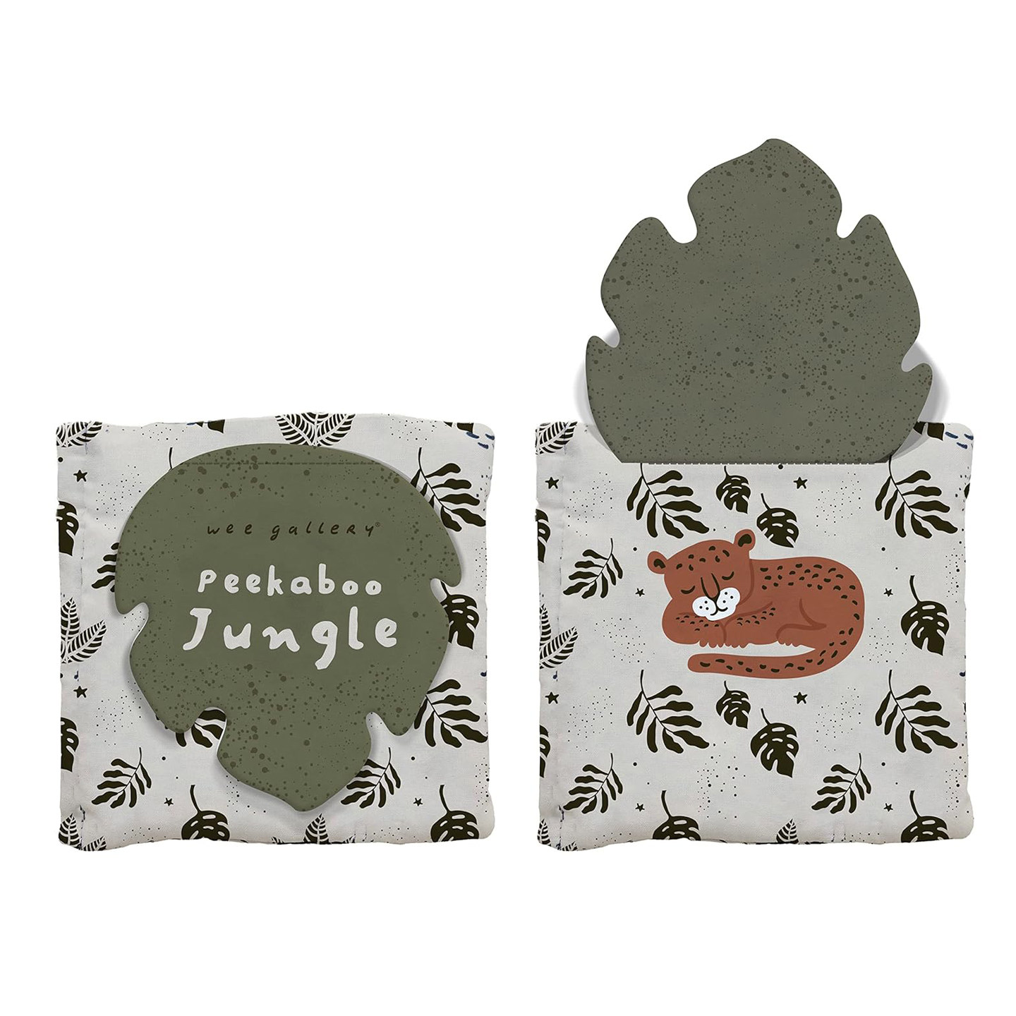 预售 小画廊布书 丛林里躲猫猫 英文原版 Peekaboo Jungle 趣味翻翻页 动物启蒙认知 Wee Gallery 0-3岁低幼宝宝有机布书