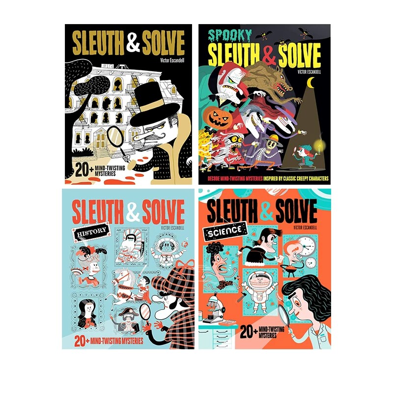 预售 英文原版 Sleuth & Solve 令人费解的迷题 4册 鬼怪传说 经典探案 历史事件 精装儿童互动推理解谜书