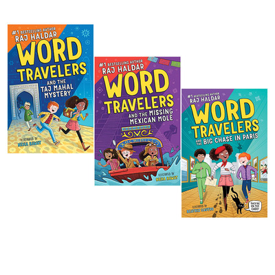预售 英文原版 Word Travelers 系列 3册 桥梁章节书 冒险谜团 Taj Mahal Mystery/Big Chase in Paris