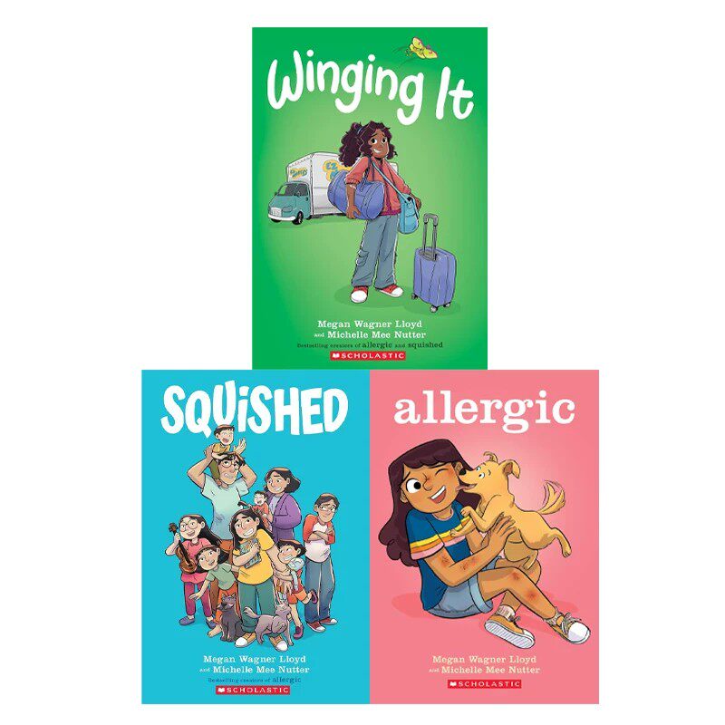 预售 英文原版 Squished 拥挤 Allergic 过敏 Winging 随机应变 共3册 青少年成长故事 中小学英语课外读物