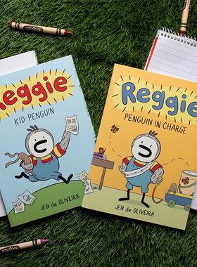 英文原版 Reggie 雷吉 2册合售 Kid Penguin/Penguin in Charge 儿童全彩漫画故事图画书 小学生英语课外读物