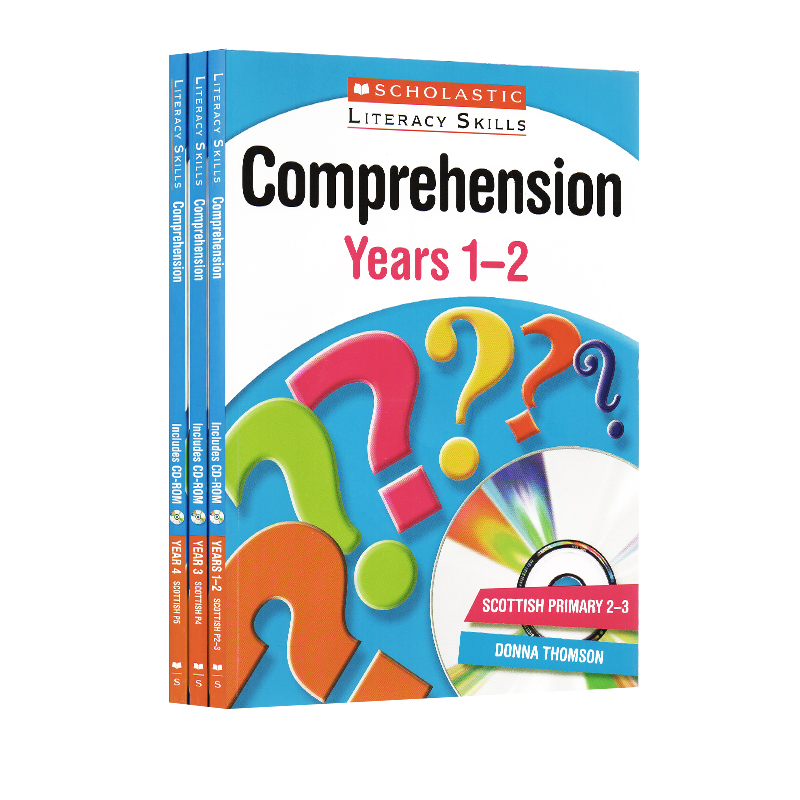 【孤品清仓】英文原版 Comprehension 1-3 3册套装 阅读技巧 提升理解技能 教学互动活动练习册 附CD 教师用书材料 Scholastic学乐