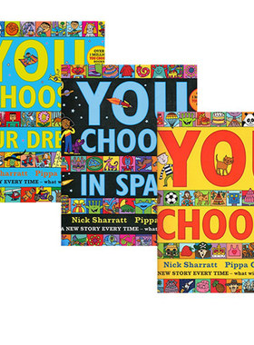 超凡想象益智大书系列 You Choose in Space/Your Dreams 3册套装绘本合售 名家Nick Sharratt平装大开本 儿童英文早教启蒙