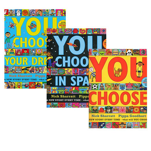 超凡想象益智大书系列 You Choose in Space/Your Dreams 3册套装绘本合售 名家Nick Sharratt平装大开本 儿童英文早教启蒙