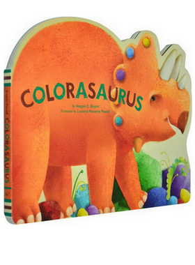 英文原版 Colorasaurus 儿童认知启蒙绘本图画纸板书 恐龙主题异型书 Chronicle出品