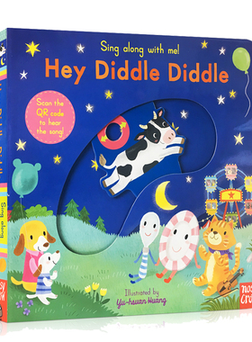 英文原版 Hey Diddle Diddle 童谣机关玩具操作书 Sing Along with Me系列  幼儿启蒙趣味纸板书 0-6岁早教英语绘本 送音频