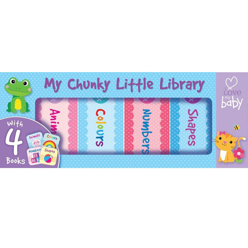 英文原版 My Chunky Little Library I Love My Baby Animals/Colours/Numbers/Shapes 四册手掌纸板书盒装 启蒙认知