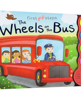 Wheels on the Bus 巴士上的轮子 纸板发音书 英文原版经典儿歌童谣绘本 幼儿启蒙撕不烂纸板书 正版进口