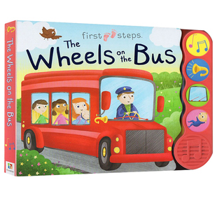 Wheels on the Bus 巴士上的轮子 纸板发音书 英文原版经典儿歌童谣绘本 幼儿启蒙撕不烂纸板书 正版进口