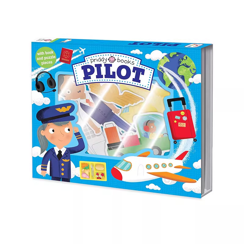 英文原版 小小角色扮演家 Let's Pretend Pilot 我来当飞行员 亲子互动拼图纸板书 边玩边学儿童启绘本 礼盒装