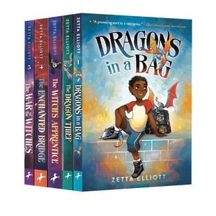 Dragons 740L Elliott 儿童奇幻章节小说 包里 龙 袋中龙 Zetta 英文原版 Bag 美国杰出儿童读物奖 5册合售