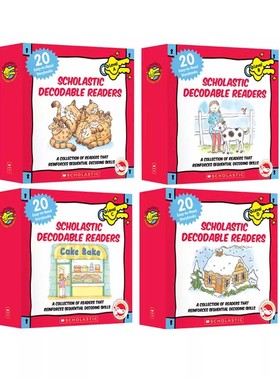 英文原版 早教亲子启蒙系列 Decodable Readers Box Set Level ABCD 80册盒装 彩绘版 学乐自然拼读初级读物 送音频