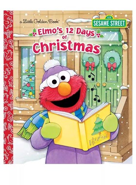 英文原版 Elmo's 12 Days of Christmas 芝麻街 Sesame Street Little Golden Book 埃尔莫的12天圣诞节 英文童谣歌谣