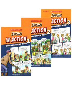 习惯用语 学乐出品 Scholastic In Action Idioms 画里画外轻松学英语 3册漫画版图解英语 英文原版词汇学习