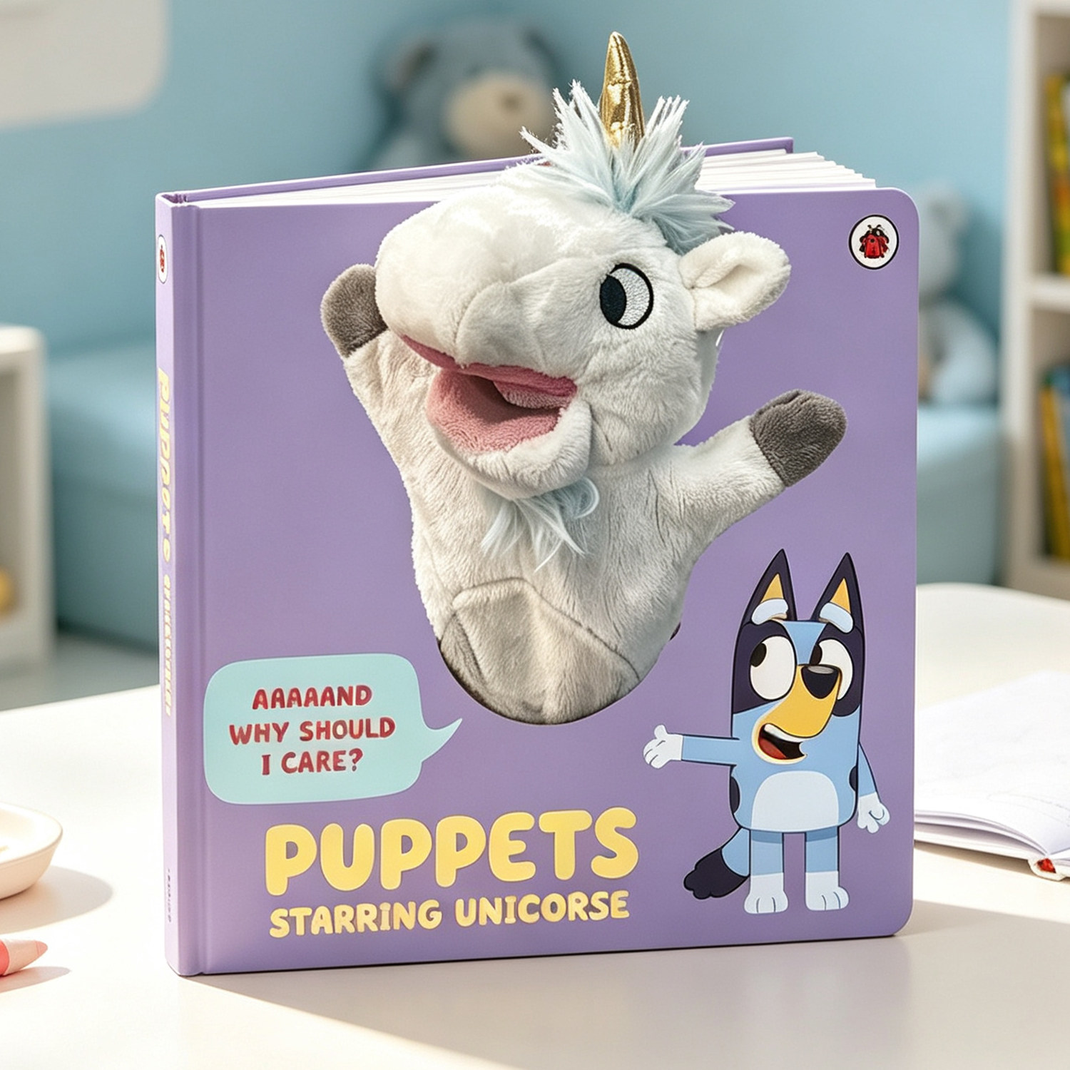 预售 小蓝狗布鲁伊 手偶书 Bluey: Puppets: Starring Unicorse 英文原版 儿童启蒙故事绘本