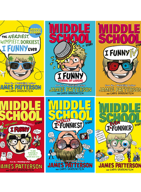 英文原版 Middle School Story 姐妹篇 I Funny 撞墙吐槽日记 6册合售 儿童章节桥梁小说书 James Patterson