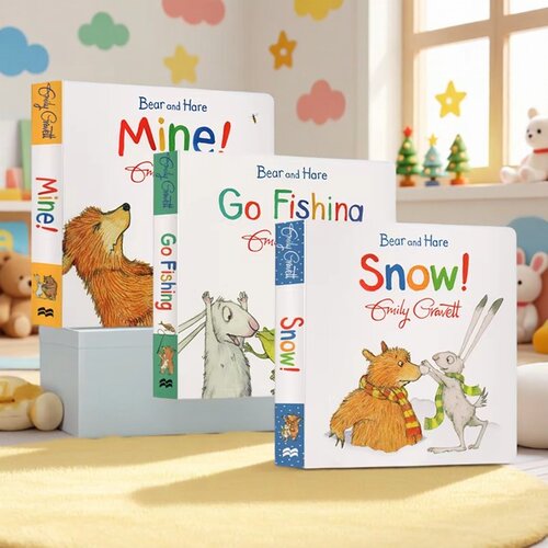 英文原版 朱莉娅唐纳森 咕噜牛作者纸板书 Tales from Acorn Wood/ Bear and Hare Mine! 熊和兔子的友谊 儿童行为习惯
