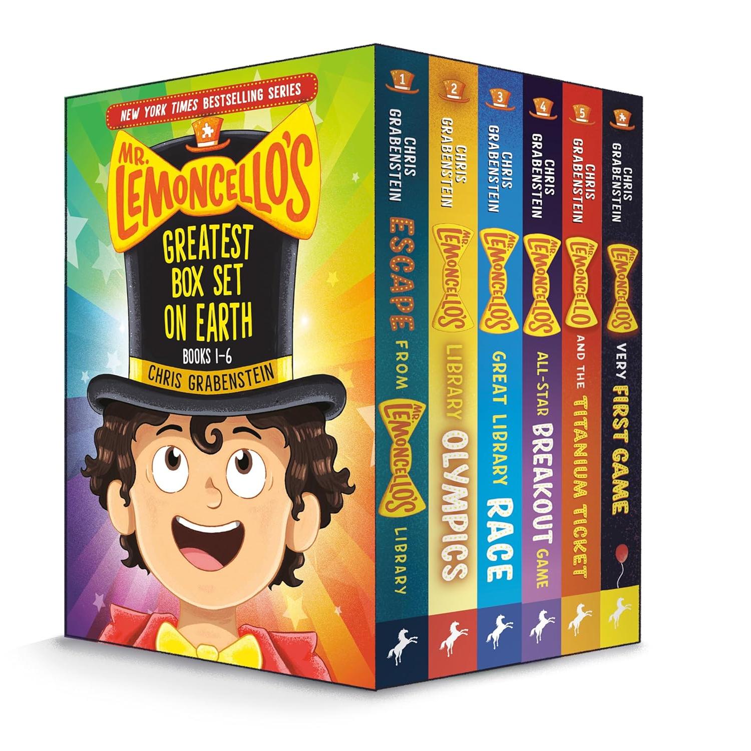 英文原版 Mr. Lemoncello's Greatest Box Set on Earth 6册礼盒张 莱蒙斯洛先生 神奇图书馆系列  儿童章节解密冒险小说