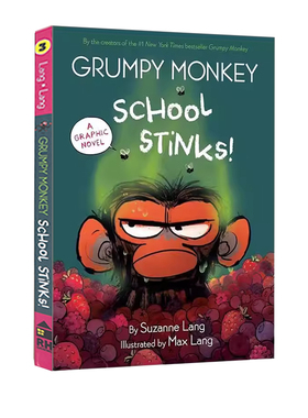 预售 英文原版 Grumpy Monkey School Stinks! 精装 暴怒猴漫画版 第3本全彩绘本图画书 情绪控制 Suzanne Lang