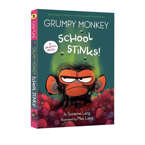 英文原版 Grumpy Monkey School Stinks! 精装 暴怒猴漫画版 第3本全彩绘本图画书 情绪控制 Suzanne Lang
