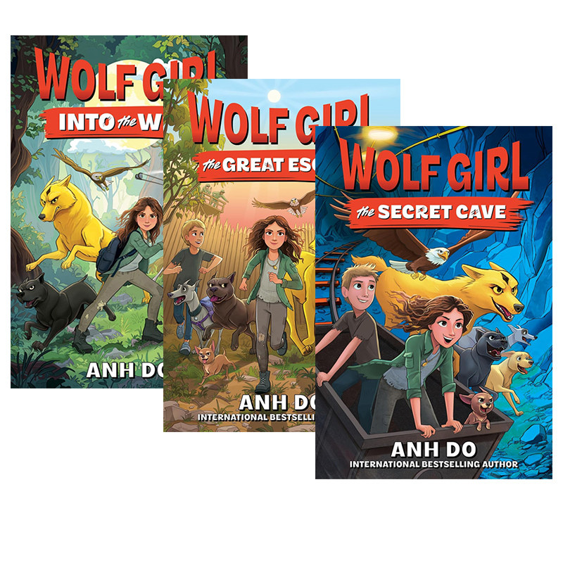 预售 狼女孩 Wolf Girl 3册 进入荒野/大逃亡/秘密洞穴 英文原版 儿童动作冒险小说